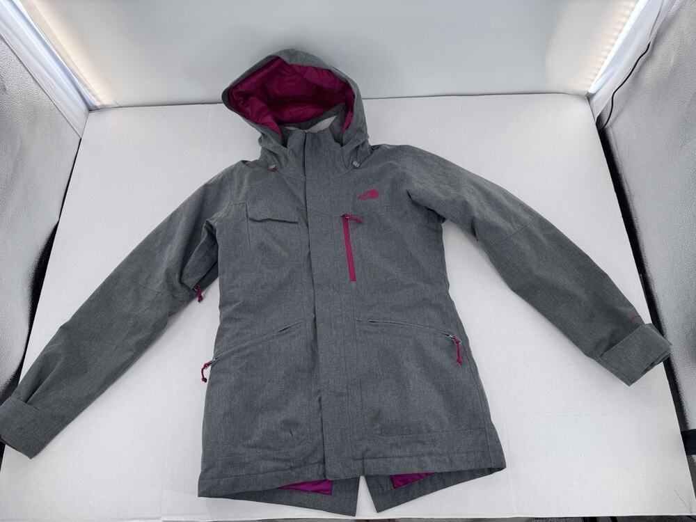 The North Face DryVent Insulated Ski Snow Jacket Womens S Gray Pink Waterproof